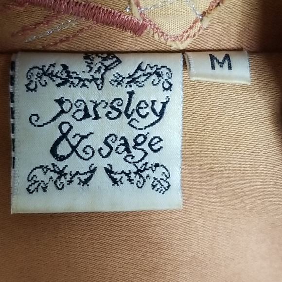 Parsley & Sage Brown/Tan Embroidered Jacket MD - Picture 8 of 16